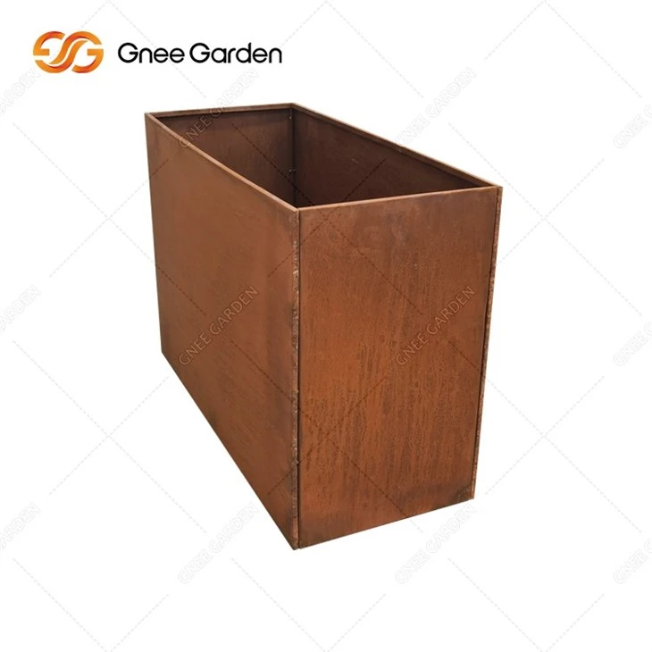 Corten Steel Flower Pot For Outdoor