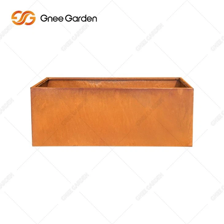 Corten Steel Metal Planter Box Square Cube Sizese Outdoor Flower Pot Garden