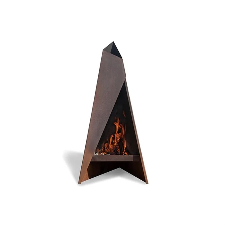 Corten Steel Outdoor Burning Wood Stove Fire Place