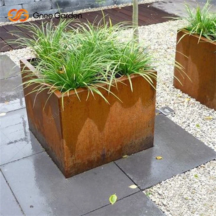 Corten Steel Planter Outdoor Metal Flowerpot