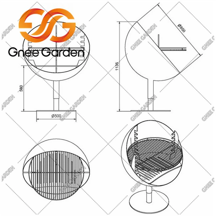 Corten Steel wood charcoal grill(1)
