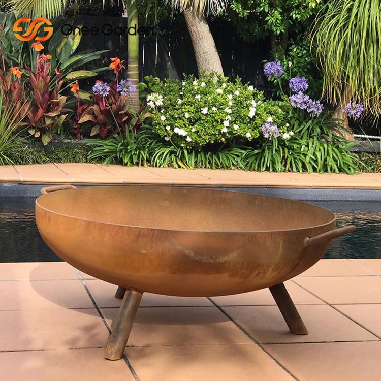 Nádvoří Corten Steel Rezavé ohniště