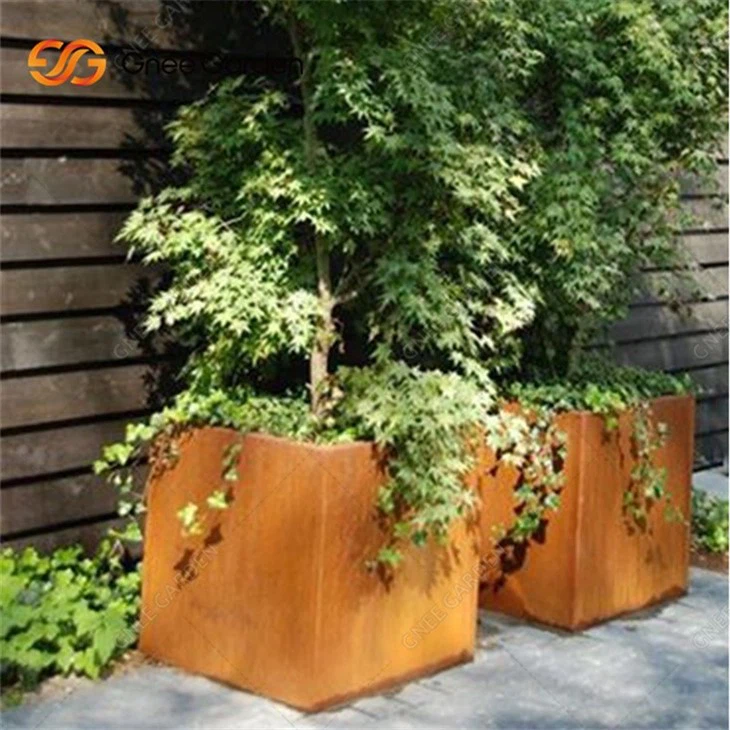 High Quality Rusty Corten Steel Flowerpots
