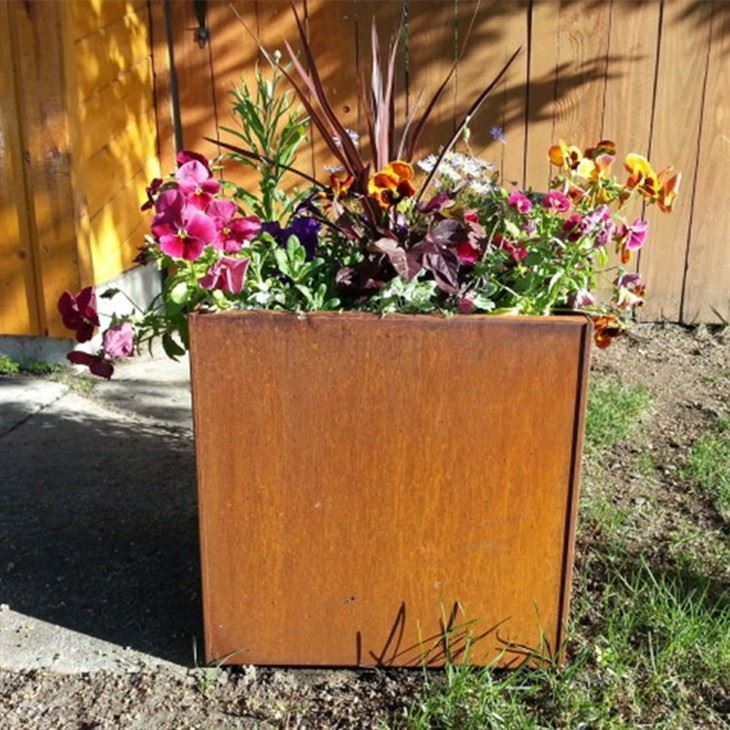 High Quantity Corten Steel Planter Flowerpot