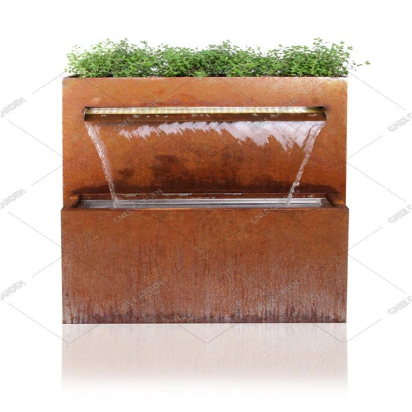 Outdoor Corten Steel Water Feature Corten Steel Garden Water Fountain