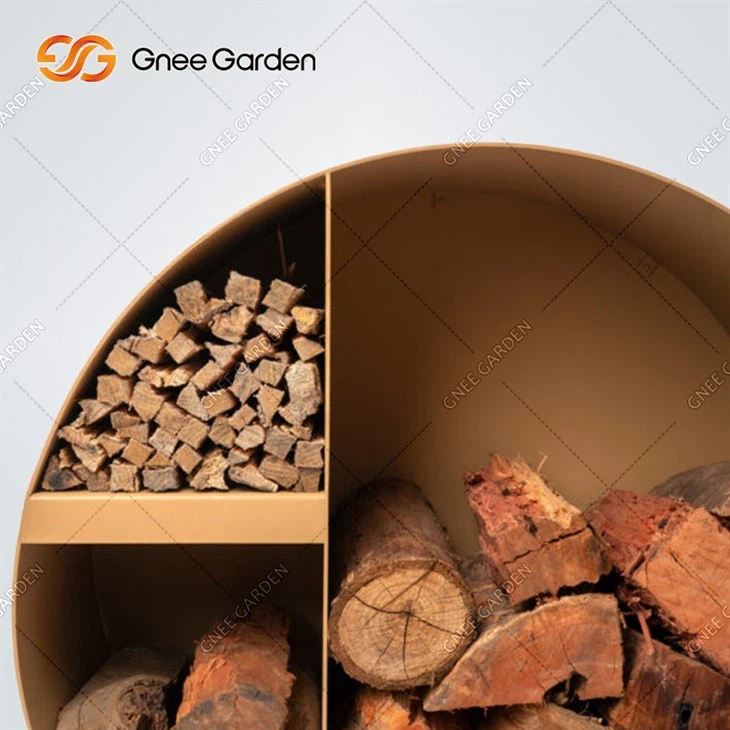 Rusty Corten Steel Firewood Storage Outdoor Modern Corten Firewood Rack