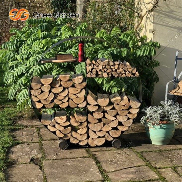 Rusty Corten Steel Firewood Storage Outdoor Modern Corten Firewood Rack