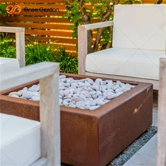 Corten Stee Table Garden Dekorujte plynové ohniště