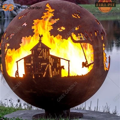 Dekorativní ocelová koule Corten Steel Fire Pit