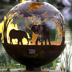 Zahrada na dvorek Stohovací kamna Ohniště Venkovní ohniště z ocelové koule