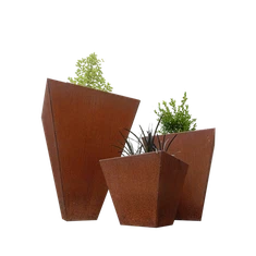 OBDÉLNÍKOVÝ ZAHRADNÍ HRNEC Z KORTENOVÉ OCELI ZELENÝ