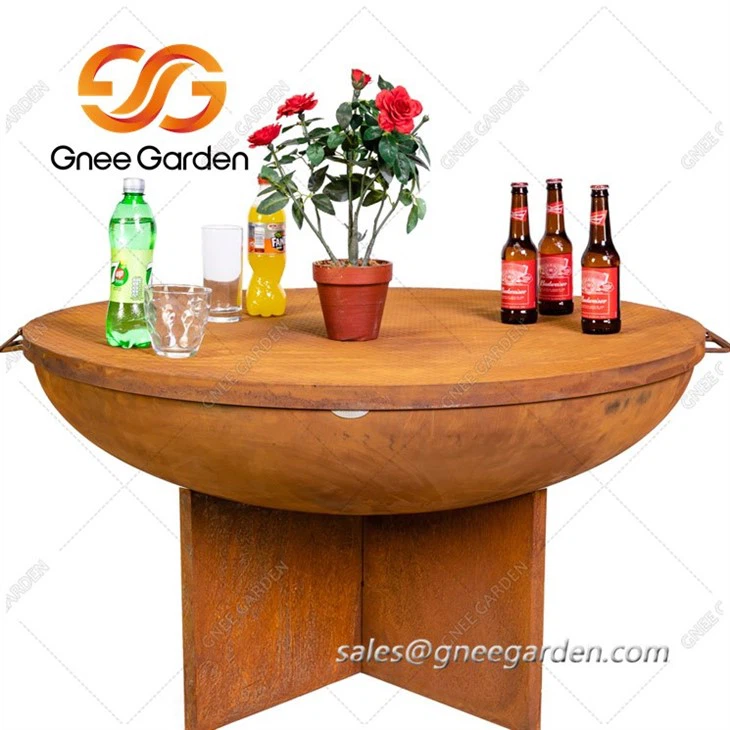 Weathering Steel outside fire pit burner