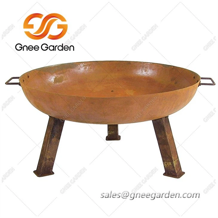 Weathering Steel outside fire pit burner