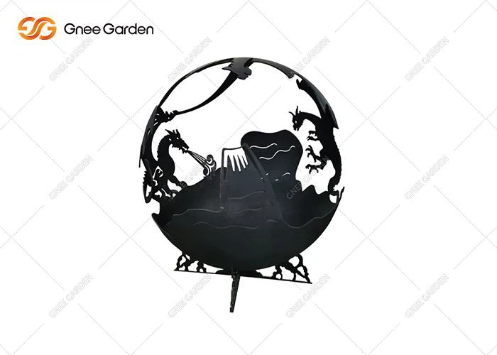 Corten Ocel Oheň Míč Létání Vlaštovka Oheň Koule