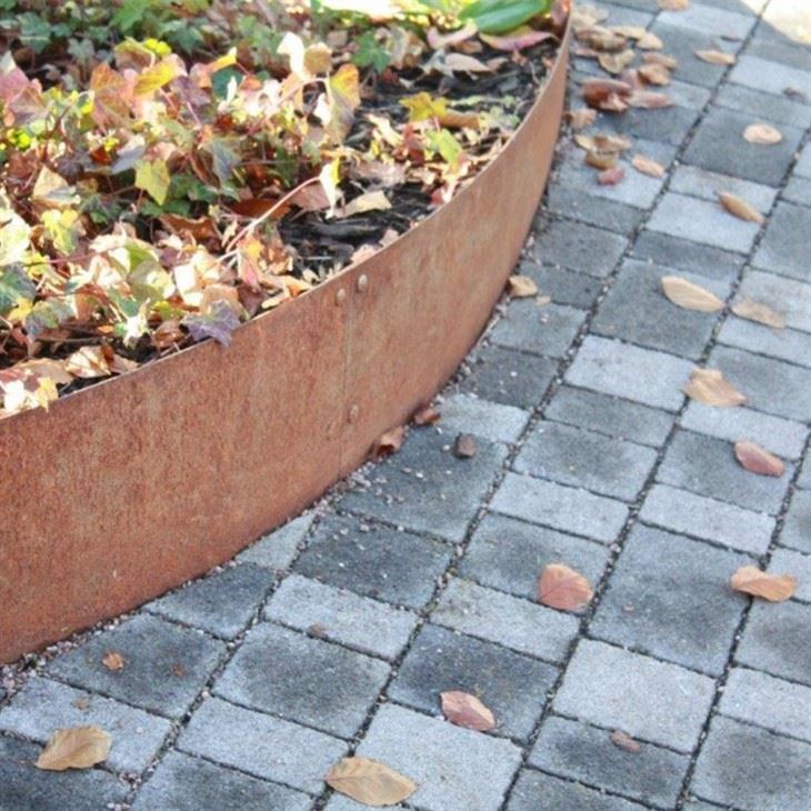 No Dig Fencing Trellis Corten Steel Landscape Garden Fence