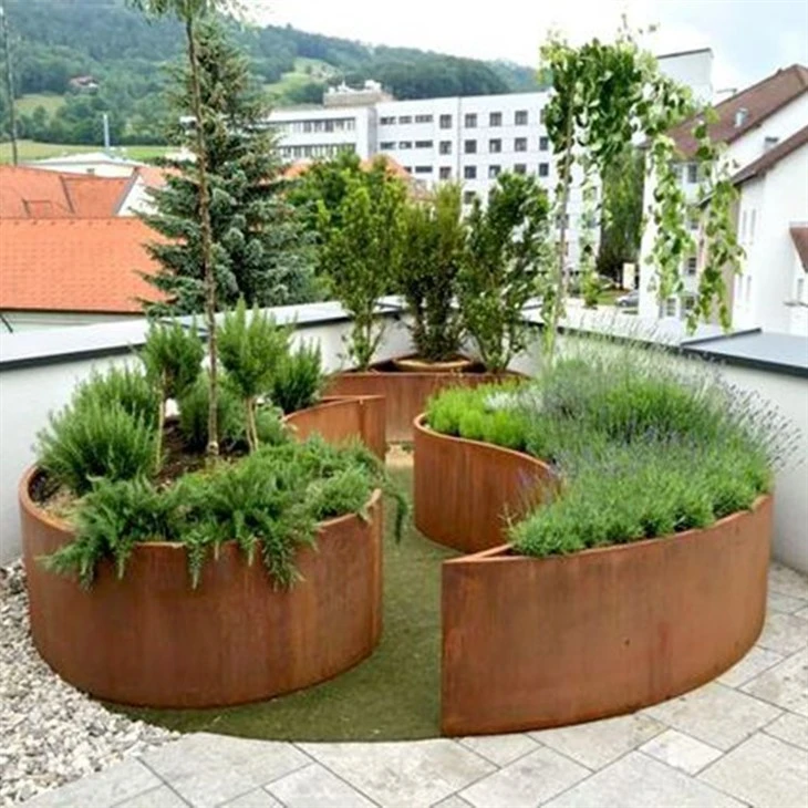 No Dig Fencing Trellis Corten Steel Landscape Garden Fence