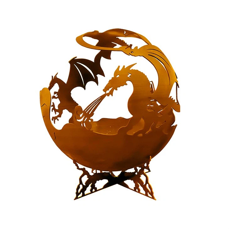 Venkovní ohnivá koule z Corten Steel Hemisphere Corten Steel Fire Ball