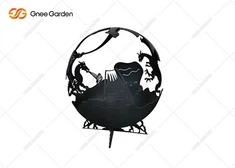 Corten Ocel Oheň Míč Létání Vlaštovka Oheň Koule