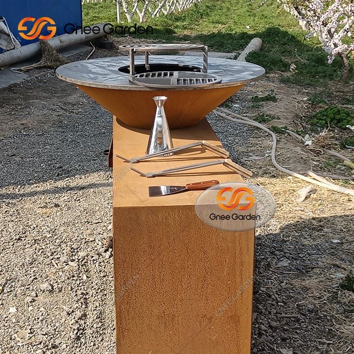 Charcoal Wood Fired Corten Steel BBQ Grills