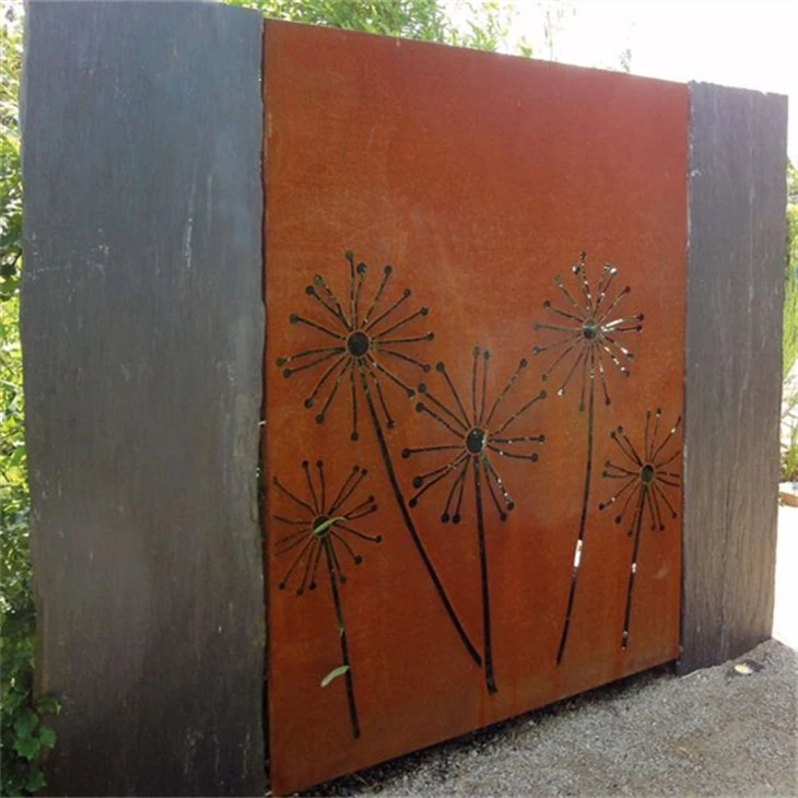 Dandelion Rusty Decorative Corten Steel Screen Panels