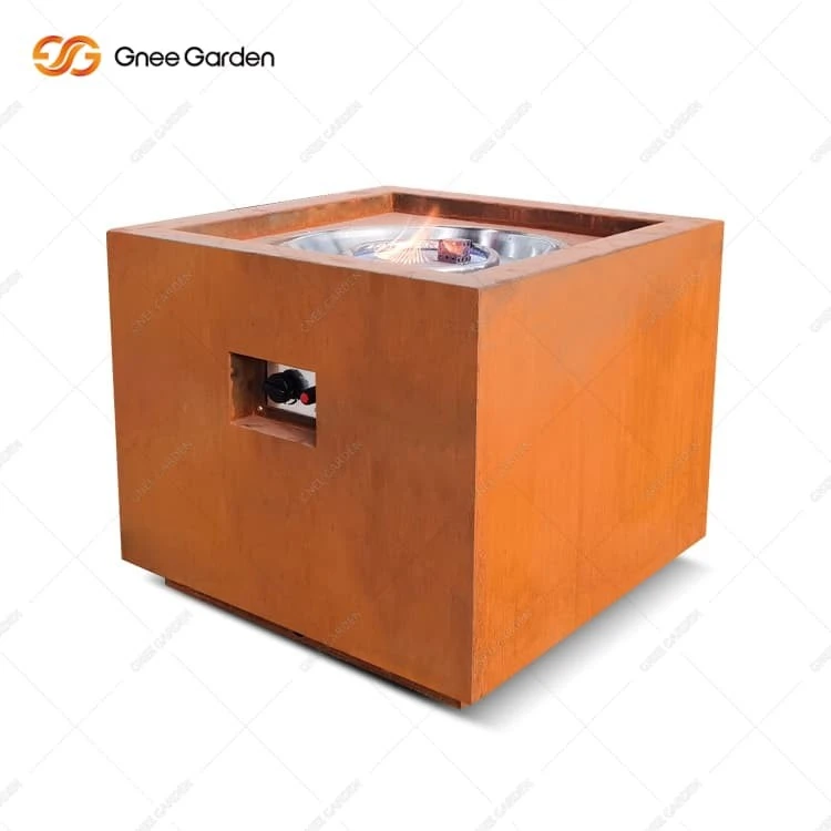 Corten Steel outdoor gas fire pit