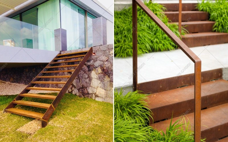 Custom Made Garden Steps Corten Steel Custom Made Garden Steps Corten Steel