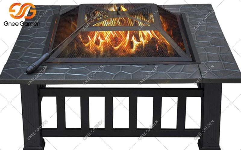 Black Steel Backyard BBQ Fire Pit Table Black Steel Backyard BBQ Fire Pit Table