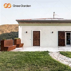 Moderní nábytkové terasové lavice z oceli Corten